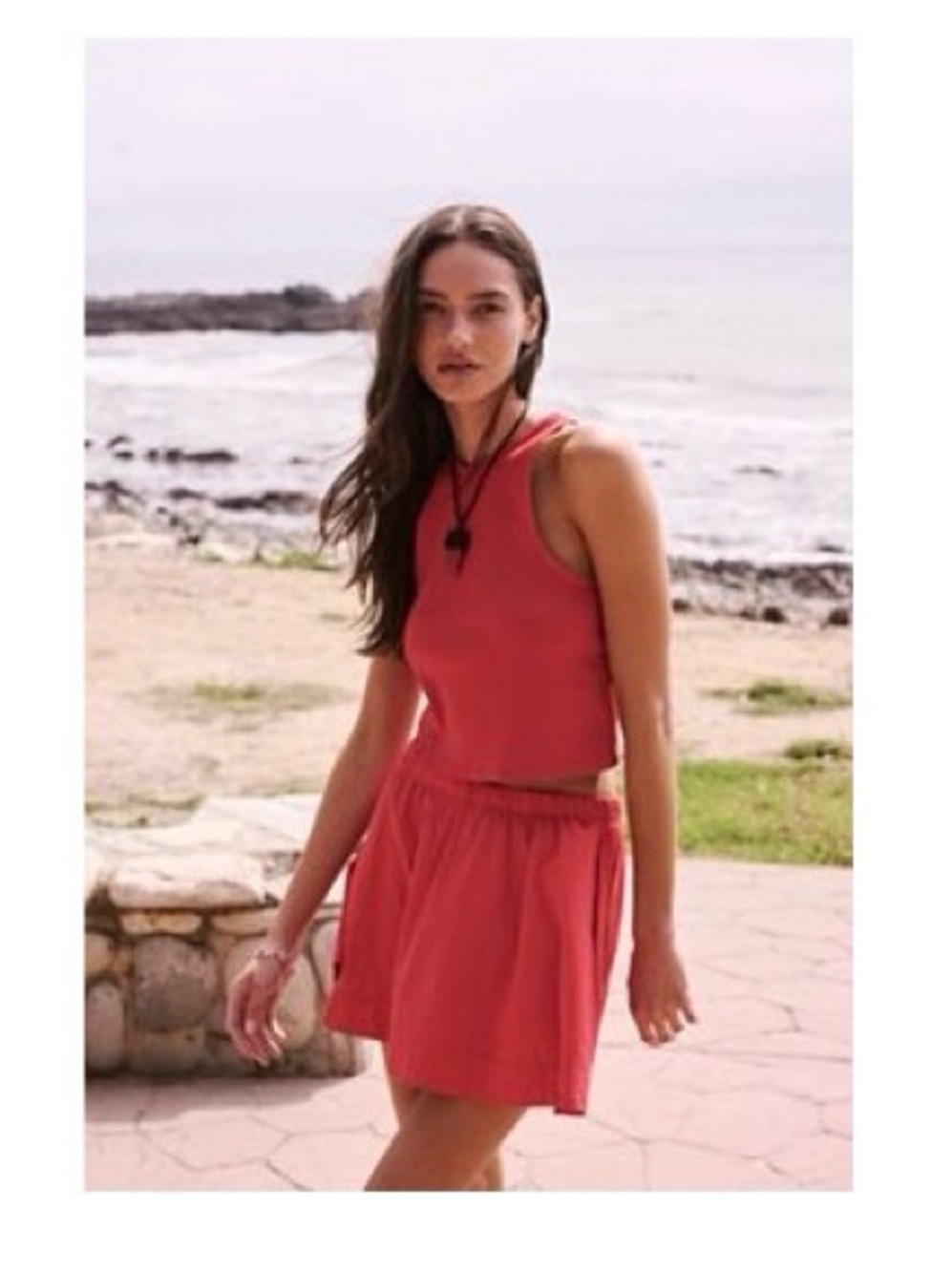 Free People Coral Mini Skirt